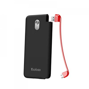 Yoobao Slim Portable Charger, 5000mAh Power Bank External Battery Pack Cell Phone Backup Charger wit