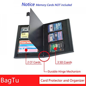 SD CF Memory Card Case Holder with Lables,BagTu SD SDHC SDXC Compact Flash Metal Folio Protector Sto