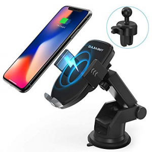 Wireless Car Charger Mount, DAJIABUY Qi Certified Fast Charging Air Vent Car Phone Holder for iPhone