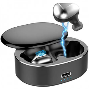 Wireless Earbuds, Wisdomspot Wireless Headphones Bluetooth 5.0 Noise Canceling Bluetooth Headphones