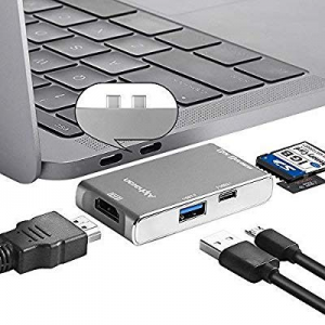 USB C Hub,Alpharan Multiport Type C Adapter for Apple 2016/2017 MacBook Pro 13” and 15”,MacBook Pro