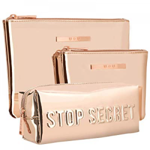 3pcs Zippered Toiletry Bags, U+U Makeup Bags Organizers Waterproof Cosmetic Bags for Women Girls, Gl