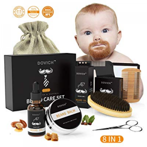 Beard Oil - DOVICH Beard Grooming Care Kit 8 in 1 for Men, 100% Natural Beard Oil Leave-in Condition
