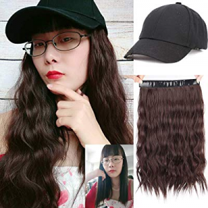 Stamped Glorious 1 Pack 3/4 Full Head Curly Wave Hair Extensions Synthetic Dark Brown Color Hair wit