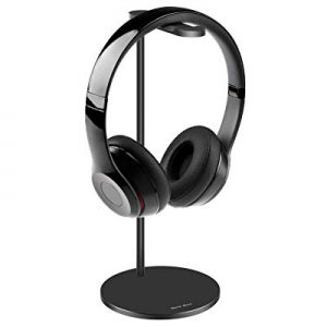 Full Aluminum Headphone Stand Headset Holder- Gaming Headset Holder with Thick Leather Pad Non-Slip 