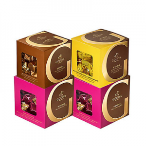 Milk Chocolate G Cube Sampler, Set of 4, 22 pcs. each
