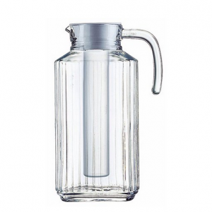 Luminarc 57.5 Ounce Clear Quadro Jug with White Lid & Infuser Tube @ Walmart