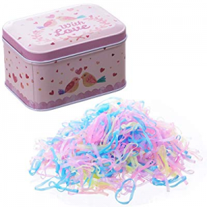 Girls Elastic Rubber Bands - Baby Kids Girls Hair Band Holder Fashion Hair Ties with Gift Box 1200pc