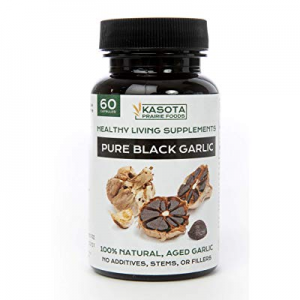 100% Natural Aged Black Garlic Capsules with Allicin. (Extra Strength) Fermented Black Garlic for Hi