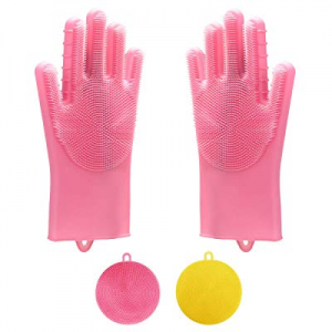 Magic Silicone Dishwashing Cleaning Gloves Wash Scrubber 1 Pair Dish Washing Kitchen Heat Resistant