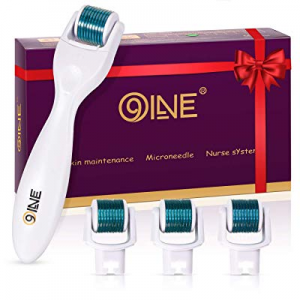 Derma Roller Cosmetic Needling Instrument Kit for Face & Body [By 9Nine Healthy], 600 Titanium Micro