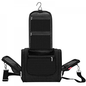 Hanging Toiletry kit, Large Travel Hanging Toiletry Kit with Durable Metal Hook & Shoulder Strap for