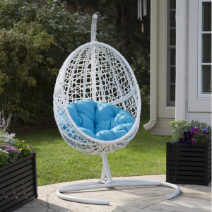 Belham living saria resin wicker single hanging discount swing chair with seat pad