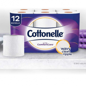 Cottonelle Ultra ComfortCare Toilet Paper, Soft Bath Tissue, Septic-Safe, 12 Big Rolls @Amazon