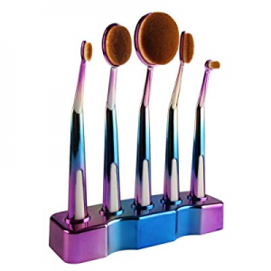 5 Pcs Oval Toothbrush Makeup Brushes Set Professional Brushes for Face Makeup Foundation Powder Blus