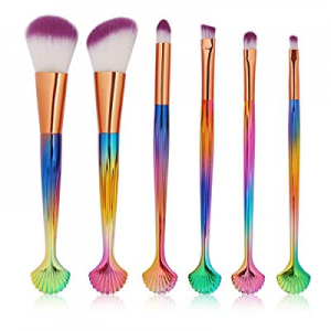 6 Pcs Colorful Makeup Brushes Set Professional Brushes for Face Makeup Foundation Powder Blush Blend