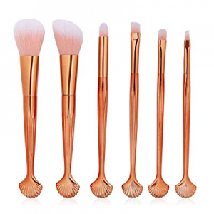 6 Pcs Rose Gold Makeup Brushes Set Professional Brushes for Face Makeup Foundation Powder Blush Blen