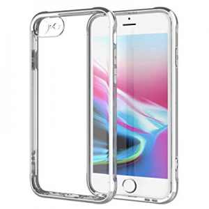 HonkTai Soft-TPU Plating Case, Clear Back, Phone Case Compatible iPhone 7/8(Silver)