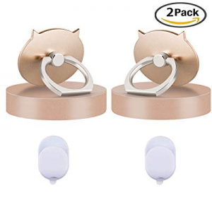 Finger Ring Phone Stand &Holder 2pcs /360°Rotation 180°Flip Universal Finger Ring Car Mount Phone Ri