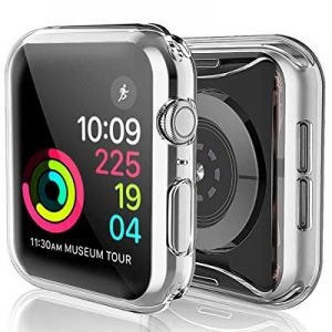 HBorna Clear Case for Apple Watch Series 4 with Built in TPU Screen Protector 44mm, All Around Prote