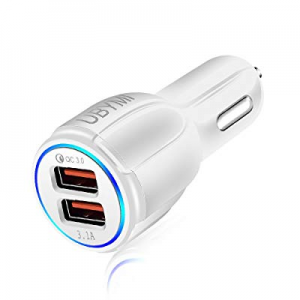 Fast Car Charger,UBYMI 30W Car Charger Adapter Dual Port with Quick Charge 3.0, Compatible with iPho