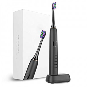 Electric Toothbrush - USB Rechargeable Sonic Toothbrush with Smart Timer - Deep Clean, 2 Replacement
