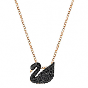 Swarovski 施华洛世奇 Iconic Swan Small 女士时尚优雅小黑天鹅项链/锁骨链