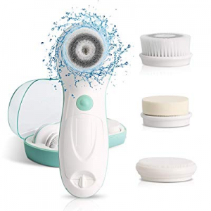 GUGULE Waterproof Facial Cleansing Brush, Face and Body Brush, Cleansing System Spin Brush Set with 