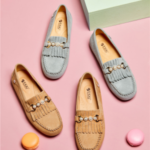 DK Sheepskin UGG 2019春季新款休闲单鞋/女豆豆鞋/百搭一脚蹬懒人鞋 DK628 多色多尺码可选  36 Grey