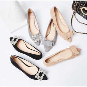 DK Sheepskin UGG 2019春季新款平底鞋/休闲低跟女鞋/尖头粗跟单鞋女 DK637 多色多尺码可选  35 Black