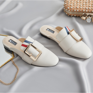 DK Sheepskin UGG 2019年春季平底鞋拖/拖鞋一脚蹬/平底女鞋浅口鞋 DK642 多色多尺码可选  35 Cream+Blue/Red