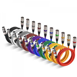 3 Ft XLR Microphone Mic Patch Color Cable - EBXYA 10-Pack 3Ft XLR Male to Female