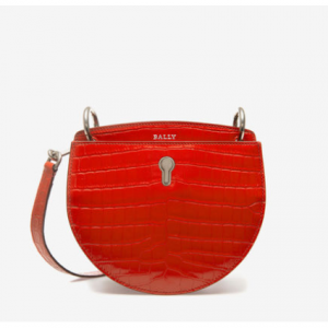 CECYLE SMALL 女士罂粟红鳄鱼纹小牛皮小号斜挎包
