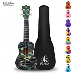 Honsing Kids Ukulele,Soprano Ukulele Beginner,Hawaii kids Guitar ARMY Style Uke Basswood 21 inches w