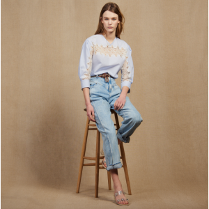 Sandro Paris 蕾丝拼接上衣