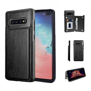 Galaxy S10 Wallet Case, Stanaway Premium PU Leather Slim Protective Case Galaxy S10 Case with Credit
