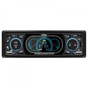 Favoto Car Stereo with Blueooth Single Din Uiversal in-Dash Head Unit Car Deck Car Radio MP3 Player 
