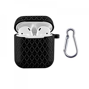 Silicone Case for Airpods 1 & 2 with Keychain [Not for Wireless Charging Case], Shockproof Earphone 