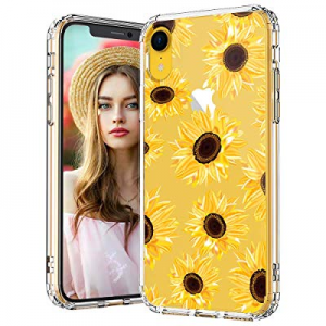 MOSNOVO iPhone XR Case, Clear iPhone XR Case, Sunflower Floral Flower Pattern Clear Design Transpare