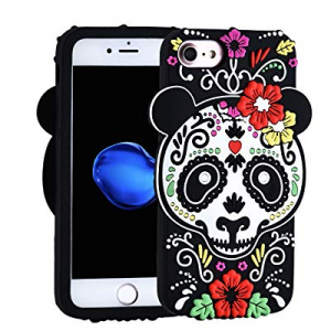 TopSZ Gost Panda Case for iPhone 7 Plus/8 Plus/6/6S Plus 5.5",Cute Silicone 3D Cartoon Cool Kawaii A