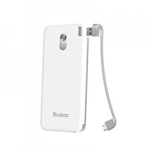 Yoobao Slim Portable Charger, 5000mAh Power Bank External Battery Pack Cell Phone Backup Charger wit