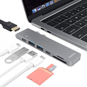TWOPAN USB C Hub T8-H,USB-C to USB 3.0/HDMI Adapter, SD Card Reader, Aluminum USB-C Digital AV Multi