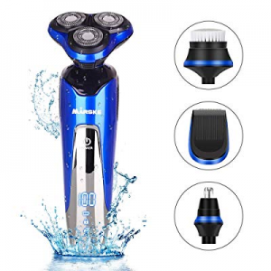 BESWILL Electric Shaver, Rotary Shaver Electric Razor for Men 4-in-1 Rechargeable 100% Waterproof IP