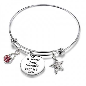 80.0% off Luvalti Inspirational Gifts Women Bracelet Bangle Stainless Steel Engraved Adjustable Bang