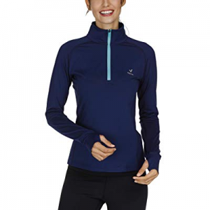 One Day Only！45.0% off Women's Yoga Jacket 1/2 Zip Pullover Thermal Fleece Athletic Long Sleeve Runn