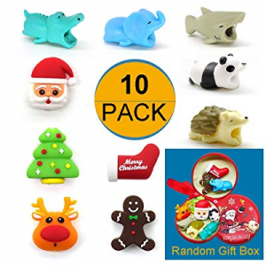 Cable Bites, 10Packs Cord Cable Animal Bites Protectors with Gift Box Compatible with iPhone Android