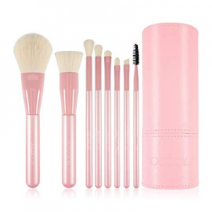 Docolor Makeup Brushes 8Pieces Pinky Premium Makeup Brushes Set with Foundation Powder Mineral Eye F
