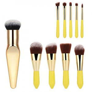 9 Pieces Mini Makeup Brush Set + 1 Premium Blush Brush, YaFex Face Powder Blush Eyeshadow Brushes Ma