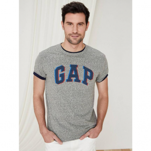 男装|趣味潮流印花重叠Logo徽标圆领短袖T恤