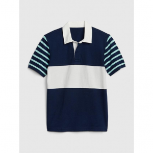 男孩|柔软胸前条纹短袖Polo衫